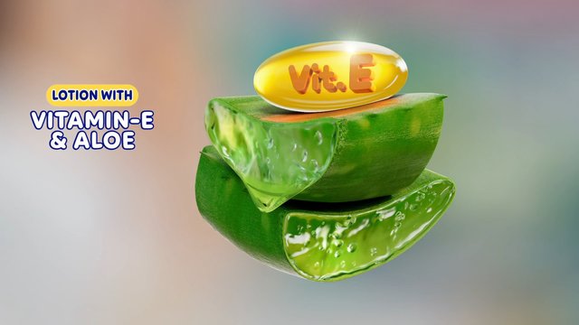 Video Reference: vitamin e, aloe, lotion, skincare, cosmetic, capsule, herbal, moisturizer, product graphic, beauty, health, advertisement, gradient background, macro, clean design
