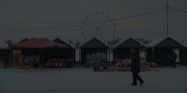 Video Reference: Sky, Snow, Shade, Electricity, Landscape, House, Tent, Event, Freezing, Tree