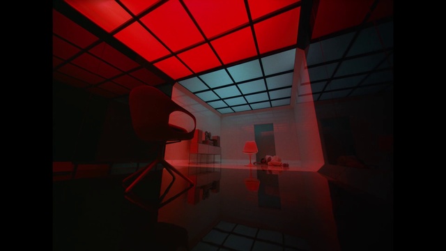 Video Reference: Orange, Interior design, Material property, Magenta, Tints and shades, Flooring, Pattern, Symmetry, Art, Space