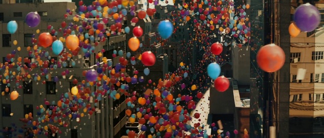 Video Reference: Daytime, Orange, Balloon, World, Lighting, Biome, Line, Party supply, Public space, Red