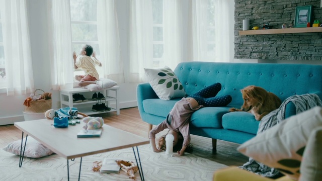 Video Reference: Table, Shoe, Couch, Furniture, Leg, Green, Comfort, Azure, Blue, studio couch