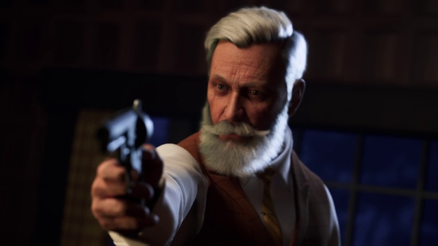 Video Reference: Revolver, Beard, Facial hair, Gunfighter, Moustache, Fictional character, Event, Action figure, Wrinkle, Audio equipment