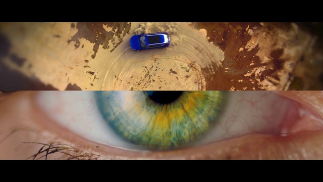 Video Reference: Eye, Eyelash, Iris, Circle, Font, Electric blue, Art, Space, Close-up, Landscape