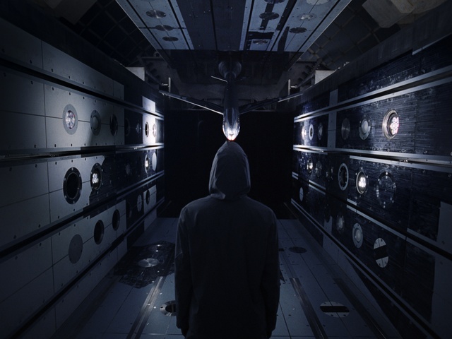 Video Reference: Flash photography, Mode of transport, Automotive design, Space, Darkness, Electric blue, Symmetry, Monochrome, City, Monochrome photography