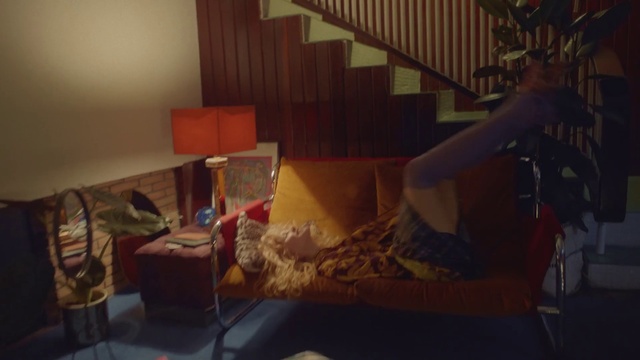 Video Reference: Comfort, Couch, Table, Wood, Interior design, Building, Pillow, Floor, studio couch, Flooring