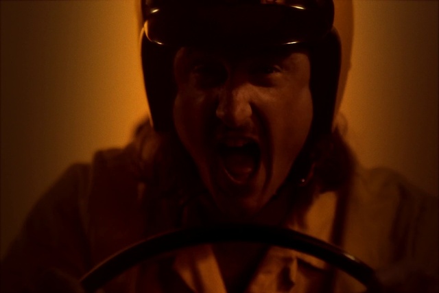 Video Reference: Nose, Chin, Eyebrow, Helmet, Flash photography, Jaw, Eyewear, Facial hair, Cool, Headgear