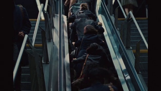 Video Reference: Trousers, Event, City, Escalator, Fixture, Stairs, Public transport, Steel, Metal, Transport