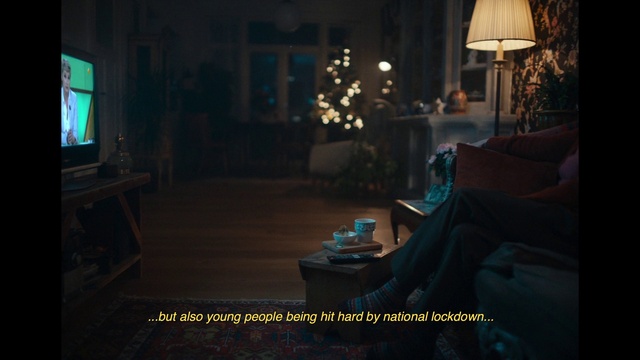 Video Reference: Building, Living room, Comfort, Tints and shades, Lamp, Television, Table, Event, Darkness, House