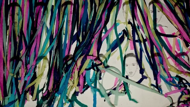 Video Reference: Purple, Textile, Pink, Art, Line, Magenta, Material property, Font, Tints and shades, Paint