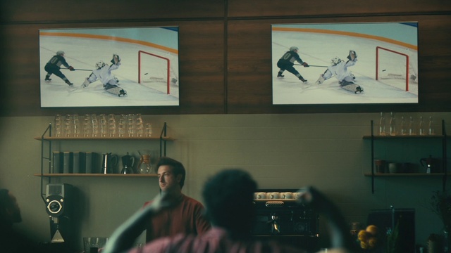 Video Reference: Photograph, Black, Picture frame, Wall, Line, Microphone, Space, T-shirt, Art, Snapshot