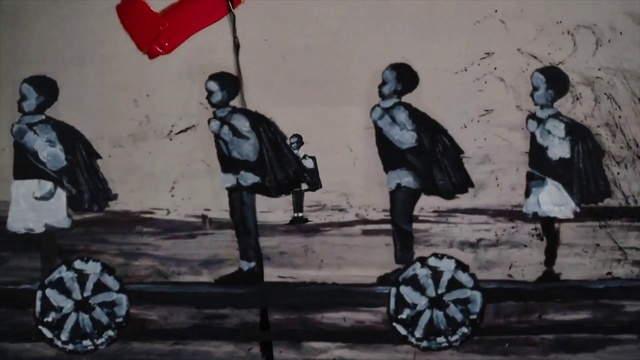 Video Reference: White, Black, Art, Style, Wall, Graffiti, Tints and shades, Visual arts, Painting, Road