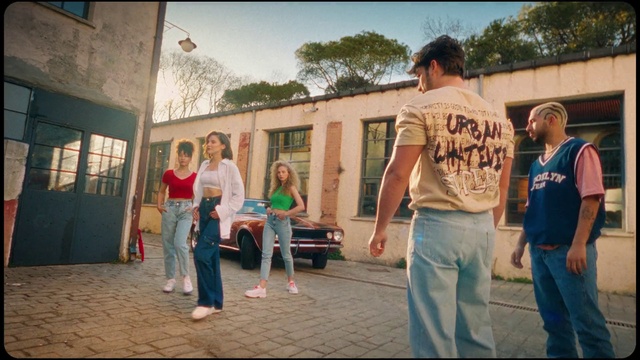 Video Reference: Tire, Vehicle, Standing, Sky, Tree, T-shirt, Leisure, Travel, Adaptation, Happy