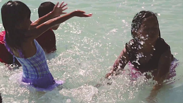 Video Reference: Water, Facial expression, People on beach, Happy, People in nature, Headgear, Leisure, Fun, Morning, Recreation