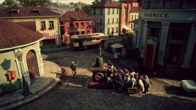 Video Reference: Building, Window, Mode of transport, Travel, House, Road, City, Landscape, Road surface, Working animal