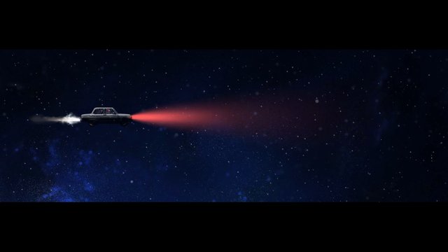 Video Reference: car, space, stars, flying car, exhaust, smoke trail, red trail, night sky, fantasy, sci-fi, motion, vehicle, cosmic background