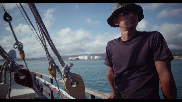 Video Reference: Water, Cloud, Sky, Boat, Watercraft, Vehicle, Flash photography, Hat, Naval architecture, Boats and boating--Equipment and supplies