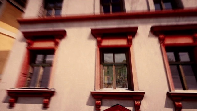 Video Reference: Brown, Building, Window, Fixture, Rectangle, Orange, Wood, Brick, Red, Building material