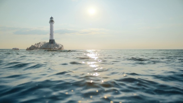 Video Reference: Water, Lighthouse, Sky, Cloud, Liquid, Tower, Fluid, Horizon, Beacon, Wind wave