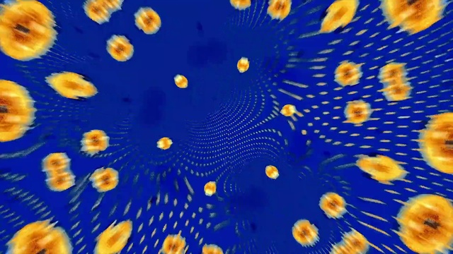Video Reference: Orange, Line, Pattern, Electric blue, Art, Symmetry, Circle, Close-up, Fractal art, Petal