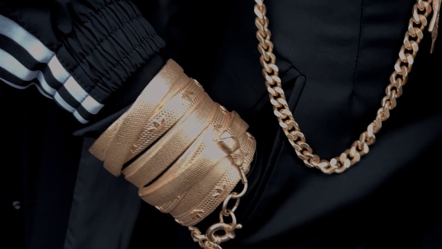 Video Reference: Arm, Sleeve, Gesture, Body jewelry, Wrist, Collar, Waist, Jewellery, Font, Strap