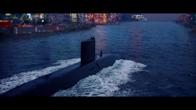Video Reference: Water, Naval architecture, Horizon, Liquid, Submarine, Ballistic missile submarine, Wind wave, City, Ocean, Dusk