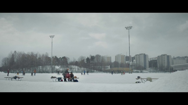 Video Reference: Cloud, Sky, Street light, Snow, Building, Tree, Freezing, Slope, Landscape, Recreation