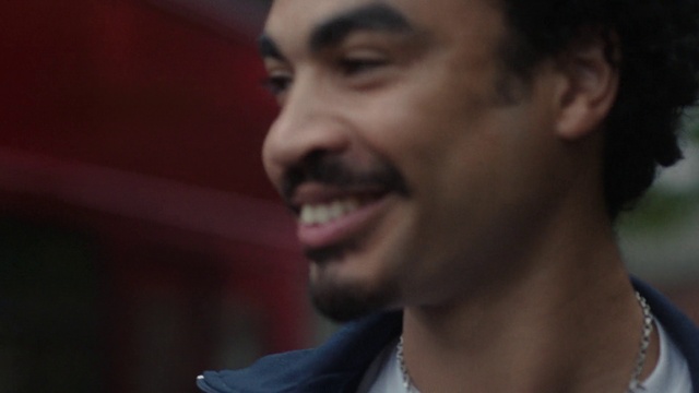 Video Reference: Forehead, Nose, Cheek, Lip, Smile, Human body, Jaw, Ear, Neck, Beard