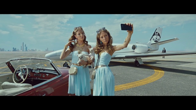 Video Reference: Cloud, Sky, Vehicle, Dress, Flash photography, Tire, Happy, Travel, Automotive design, Aircraft
