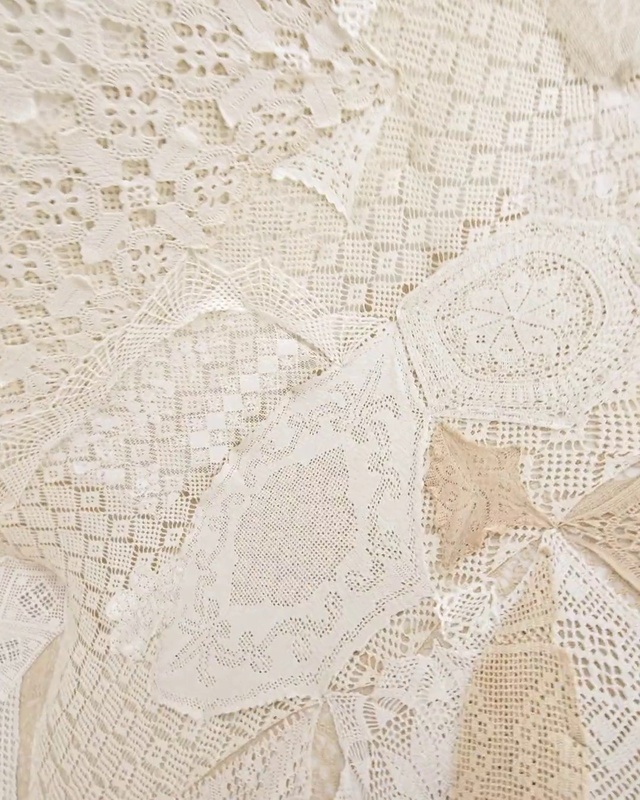 Video Reference: Tablecloth, Textile, Beige, Floor, Art, Motif, Embellishment, Flooring, Doily, Creative arts