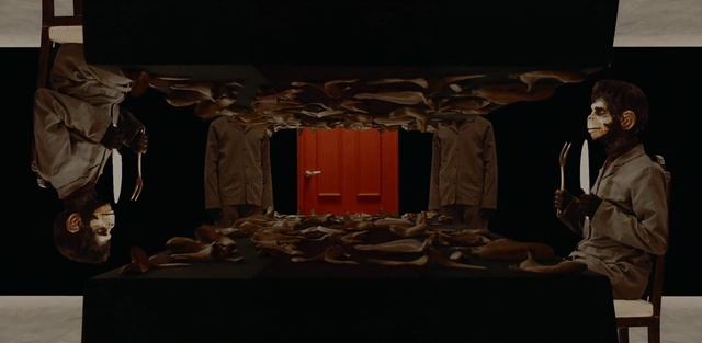 Video Reference: Flash photography, Entertainment, Fashion design, Event, Curtain, Table, Visual arts, Darkness, Performance, Formal wear