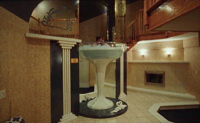 Video Reference: Plumbing fixture, Building, Pedestal, Interior design, Tap, Wood, Tile flooring, Floor, Flooring, Wall