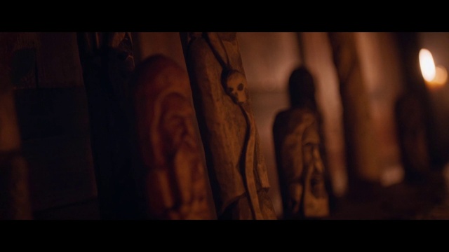 Video Reference: Wood, Font, Art, Statue, Sculpture, Tints and shades, Visual arts, Darkness, Artifact, Midnight