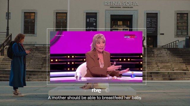 Video Reference: Purple, Television presenter, Font, Screenshot, Television set, Display device, Magenta, Technology, Television program, Event