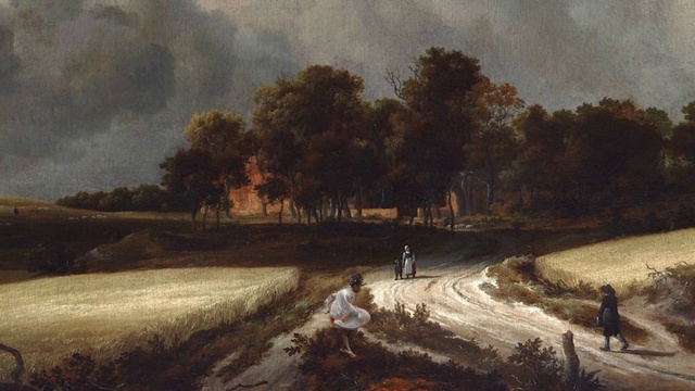 Video Reference: Cloud, Sky, Ecoregion, Plant, Tree, Wheel, Natural landscape, Art, Bank, Painting