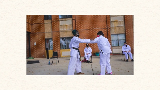 Video Reference: Martial arts uniform, Sleeve, Gesture, Door, Building, Window, Martial arts, Japanese martial arts, Contact sport, Sports uniform