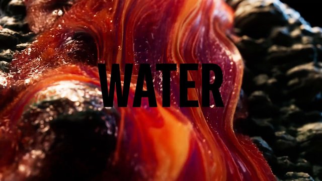 Video Reference: lava, molten, liquid, heat, abstract, close-up, flowing, red, orange, texture, extreme closeup, word overlay, text, contrast, hot, dramatic