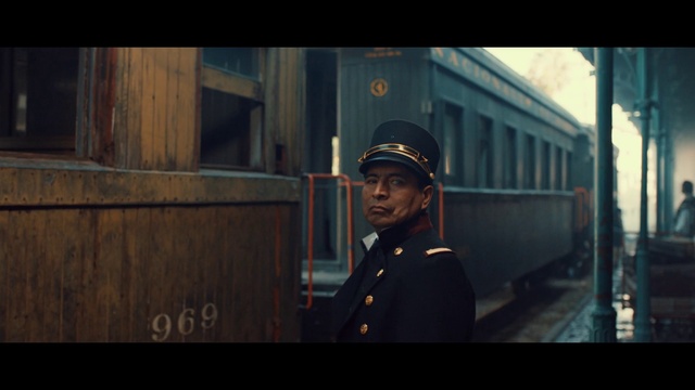 Video Reference: Train, Hat, Flash photography, Mode of transport, Military person, Security, Military uniform, Midnight, Electric blue, Soldier