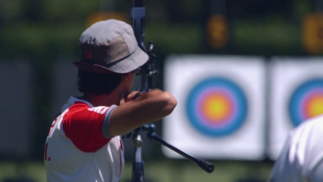 Video Reference: Sports equipment, Cap, Baseball cap, Gesture, Bow and arrow, Precision sports, Archery, Target archery, Cricket cap, Recreation