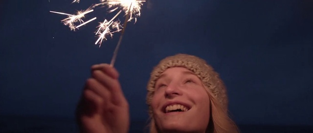 Video Reference: Fireworks, Hand, Smile, Light, Celebrating, Gesture, Finger, Happy, Sky, Fun