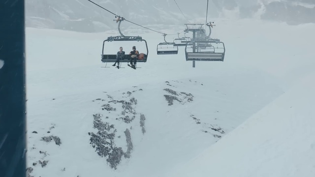 Video Reference: Snow, Sky, Slope, Cable car, Vehicle, Mountain, Ice cap, Terrain, Recreation, Freezing