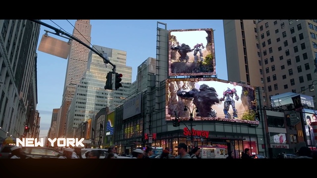 Video Reference: Building, Sky, Window, Neighbourhood, Billboard, Tower block, Urban design, City, Cityscape, Art