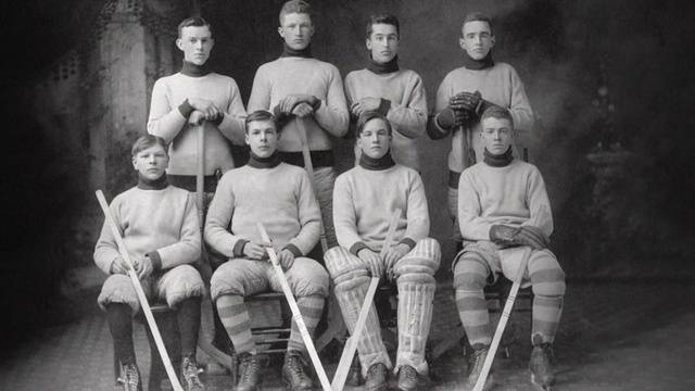 Video Reference: Photograph, White, Standing, Headgear, Sports uniform, Sports equipment, Vintage clothing, Monochrome, Team, Team sport