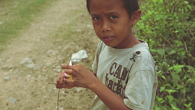 Video Reference: Hand, Plant, People in nature, Happy, Gesture, Grass, T-shirt, Toddler, Fun, Child