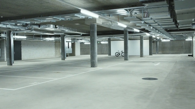 Video Reference: Fixture, Building, Gas, Parking, Flooring, Ceiling, Composite material, Hall, Aluminium, City