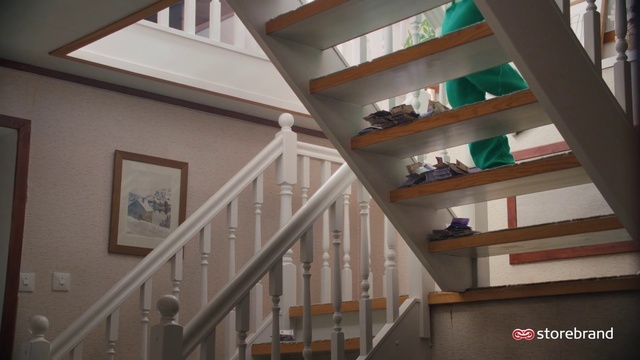 Video Reference: Property, Fixture, Wood, Stairs, Window, Floor, Hardwood, Flooring, Wood stain, Building