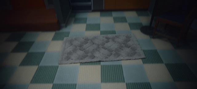 Video Reference: Rectangle, Purple, Wood, Tablecloth, Grey, Flooring, Floor, Tile flooring, Aqua, Road surface
