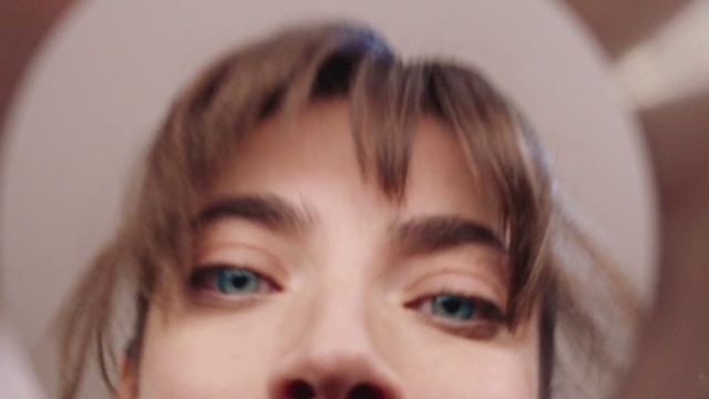 Video Reference: Nose, Cheek, Lip, Eyelash, Jaw, Neck, Ear, Selfie, Black hair, Happy