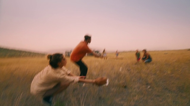 Video Reference: Sky, People in nature, Gesture, Natural landscape, Happy, Grassland, Landscape, Horizon, Grass, Recreation