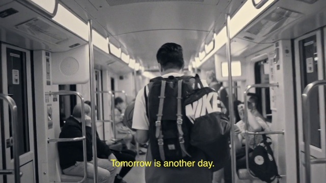 Video Reference: Train, Window, Shorts, Rolling stock, Black-and-white, Style, Line, Public transport, Monochrome photography, People