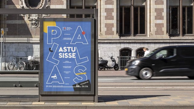 Video Reference: street, poster, bus stop, urban, building, car, bicycle, scooter, advertisement, sidewalk, city, traffic, historic architecture, outdoor, moving vehicle